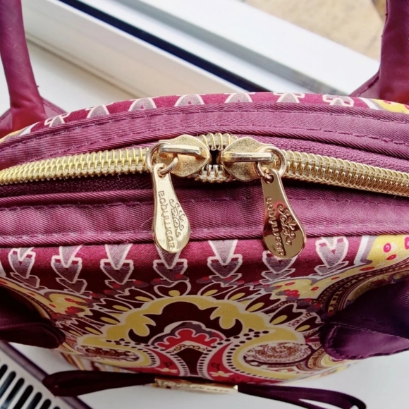 TED BAKER Paisley Print Beauty Vanity Travel Bag Make Up Yellow Purple Large NEW - Picture 3 of 12